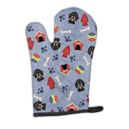 Caroline's Treasures BB3994OVMT Dog House Collection Smooth Black and Tan Dachshund Oven Mitt, Large, multicolor