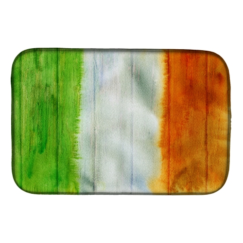 Caroline's Treasures BB5753DDM Irish Flag on Wood Dish Drying Mat, 14 x 21", multicolor