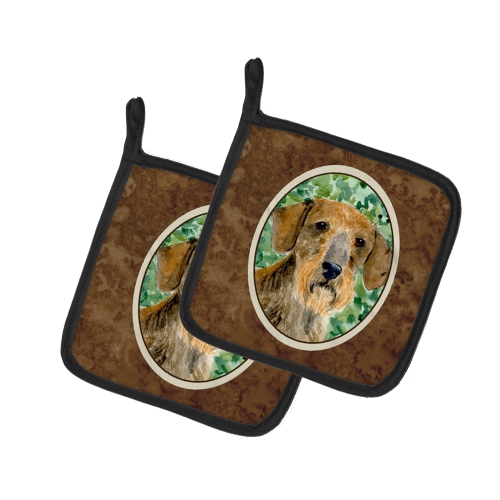 Caroline's Treasures SS8806PTHD Dachshund Pair of Pot Holders, 7.5HX7.5W, multicolor