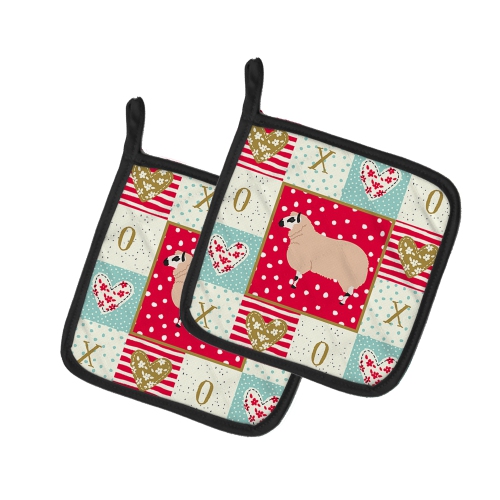 Caroline's Treasures CK5406PTHD Kerry Hill Sheep Love Pair of Pot Holders, 7.5HX7.5W, multicolor