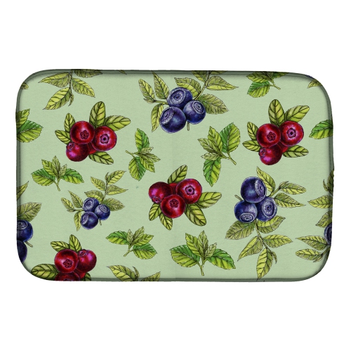 Caroline's Treasures BB5208DDM Berries in Green Dish Drying Mat, 14 x 21", multicolor
