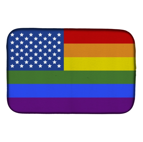 Caroline's Treasures CK8013DDM USA Gay Pride Dish Drying Mat, 14 x 21", multicolor