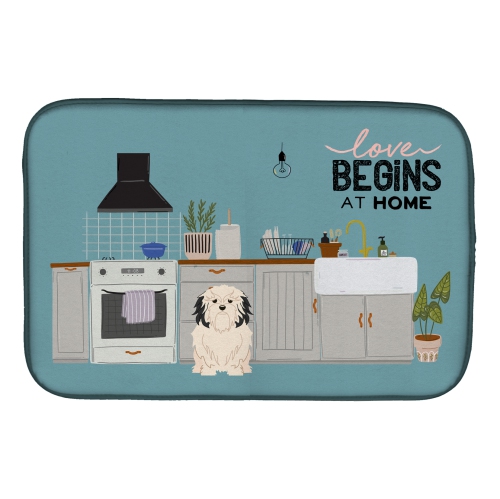 Caroline's Treasures CK7723DDM Lowchen Kitchen Scene Dish Drying Mat, 14 x 21", multicolor
