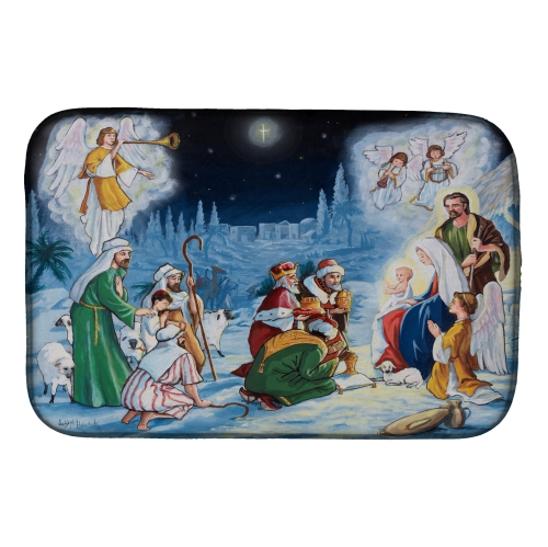 Caroline's Treasures PJH3005DDM Nativity Born in Bethlehem Dish Drying Mat, 14 x 21", multicolor