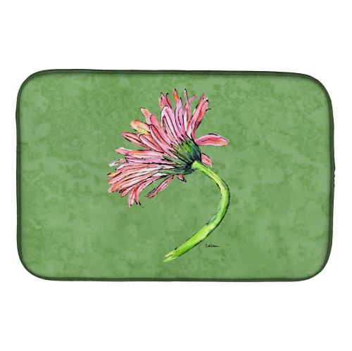 Caroline's Treasures 8853DDM Gerber Daisy Pink Dish Drying Mat, 14 x 21", multicolor