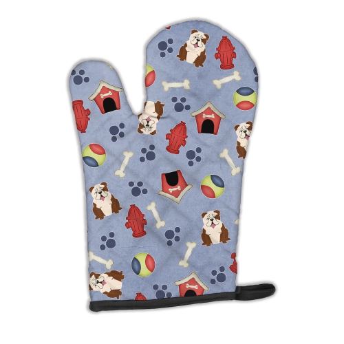 Caroline's Treasures BB2734OVMT Dog House Collection English Bulldog Brindle White Oven Mitt, Large, multicolor