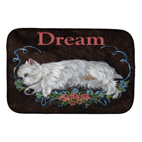Caroline's Treasures PPP3278DDM Westie Dream Dish Drying Mat, 14 x 21", multicolor