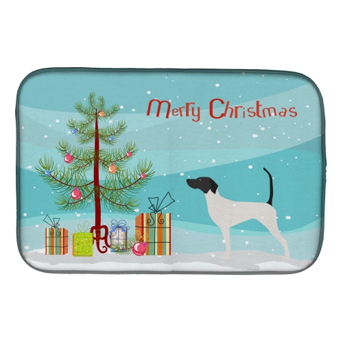 Caroline's Treasures BB2913DDM English Pointer Merry Christmas Tree Dish Drying Mat, 14 x 21", multicolor