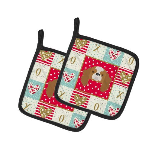 Caroline's Treasures CK5212PTHD Blenheim Cavalier King Charles Spaniel Love Pair of Pot Holders, 7.5HX7.5W, multicolor