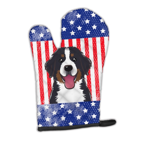 Caroline's Treasures BB2167OVMT American Flag and Bernese Mountain Dog Oven Mitt, Large, multicolor