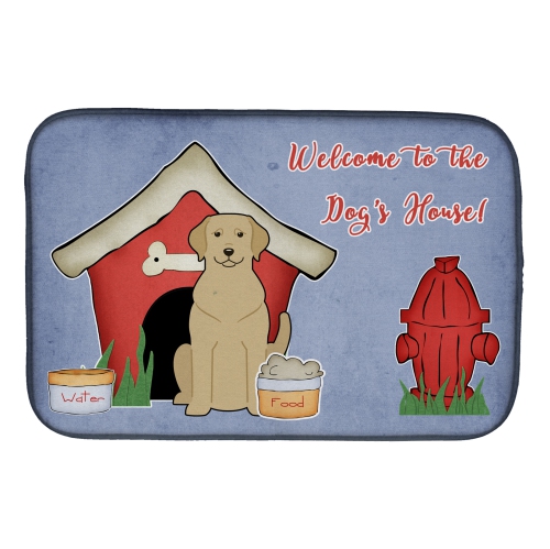 Caroline's Treasures BB2809DDM Dog House Collection Yellow Labrador Dish Drying Mat, 14 x 21", multicolor