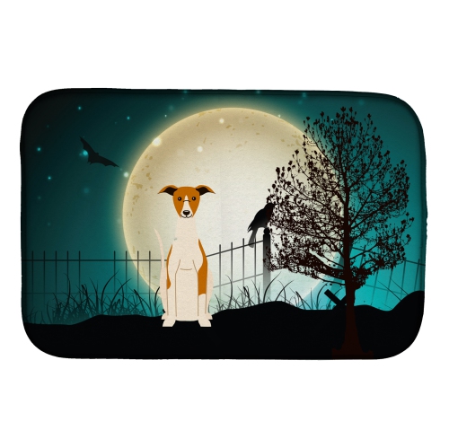 Caroline's Treasures BB2289DDM Halloween Scary Whippet Dish Drying Mat, 14 x 21", multicolor