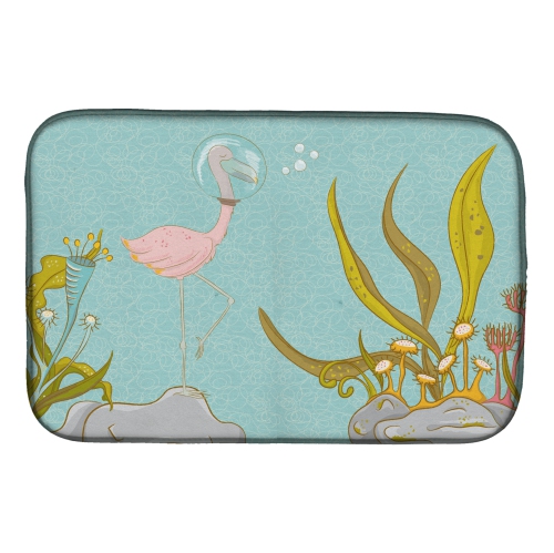 Caroline's Treasures BB8557DDM Flamingo Underwater #2 Dish Drying Mat, 14 x 21", multicolor