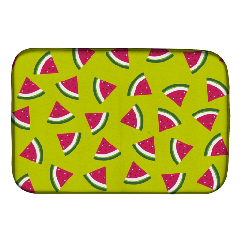 Caroline's Treasures BB5151DDM Watermelon on Lime Green Dish Drying Mat, 14 x 21", multicolor