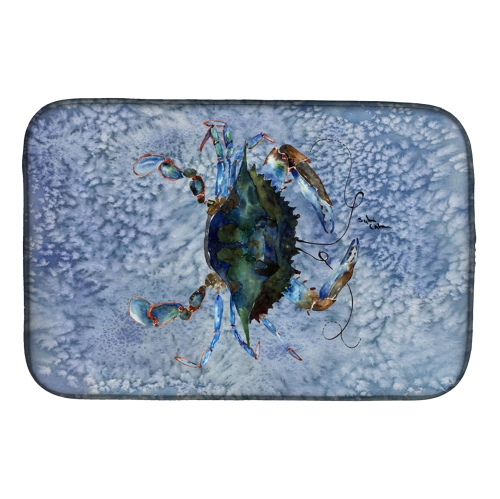 Caroline's Treasures 8151DDM Male Blue Crab Cool Blue Water Dish Drying Mat, 14 x 21", multicolor