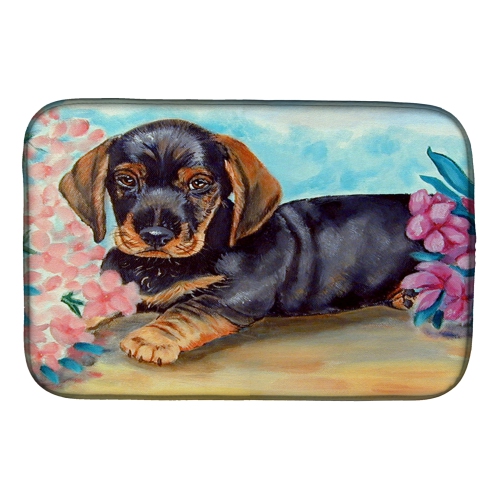 Caroline's Treasures 7501DDM Dachshund Dish Drying Mat, 14 x 21", multicolor