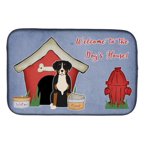 Caroline's Treasures BB2791DDM Dog House Collection Greater Swiss Mountain Dog Dish Drying Mat, 14 x 21", multicolor
