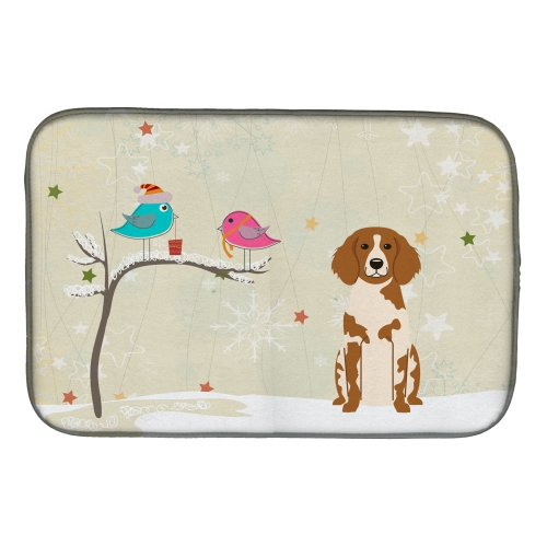 Caroline's Treasures BB2544DDM Christmas Presents between Friends Brittany Dish Drying Mat, 14 x 21", multicolor