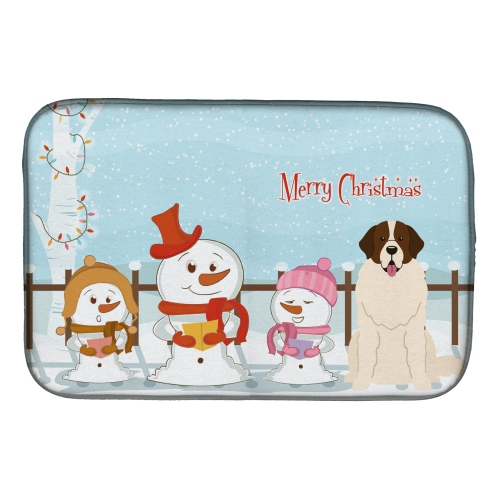 Caroline's Treasures BB2358DDM Merry Christmas Carolers Moscow Watchdog Dish Drying Mat, 14 x 21", multicolor