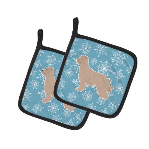 Caroline's Treasures BB3518PTHD Winter Snowflake Pyrenean Shepherd Pair of Pot Holders, 7.5HX7.5W, multicolor