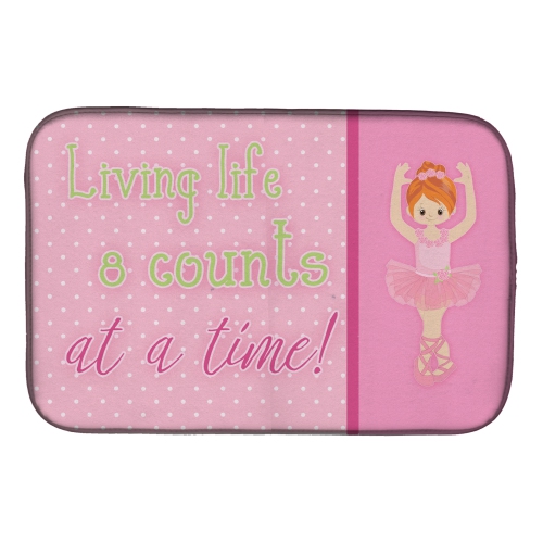 Caroline's Treasures BB5398DDM Ballet in 8 Counts Red Hair Dish Drying Mat, 14 x 21", multicolor