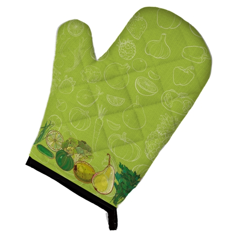 Caroline's Treasures BB5135OVMT Fruits and Vegetables in Green Oven Mitt, Large, multicolor
