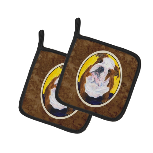 Caroline's Treasures SS8415PTHD English Bulldog Pair of Pot Holders, 7.5HX7.5W, multicolor