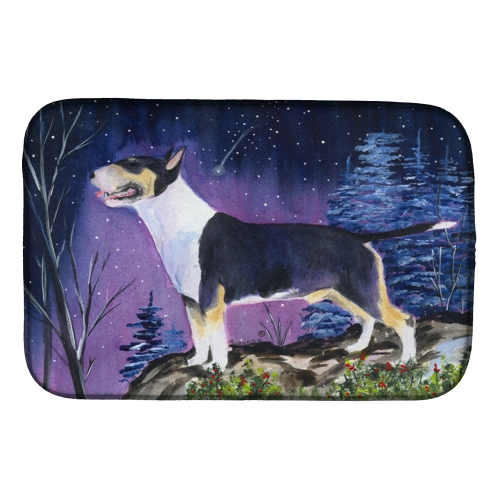 Caroline's Treasures SS8344DDM Bull Terrier Dish Drying Mat, 14 x 21", multicolor