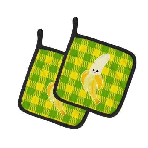 Caroline's Treasures BB6993PTHD Banana Face Pair of Pot Holders, 7.5HX7.5W, multicolor
