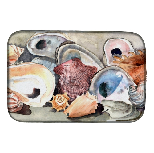 Caroline's Treasures 8619DDM Sea Shells Dish Drying Mat, 14 x 21", multicolor