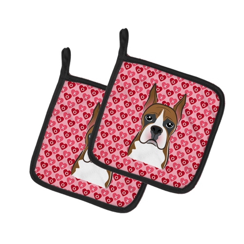 Caroline's Treasures BB5293PTHD Boxer Pair of Pot Holders, 7.5HX7.5W, multicolor