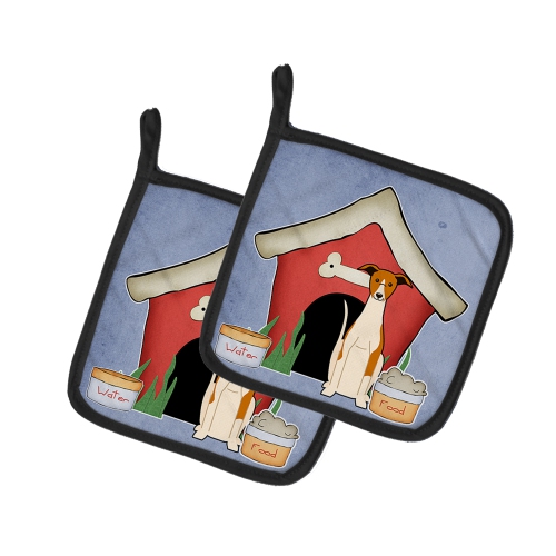Caroline's Treasures BB2853PTHD Dog House Collection Whippet Pair of Pot Holders, 7.5HX7.5W, multicolor