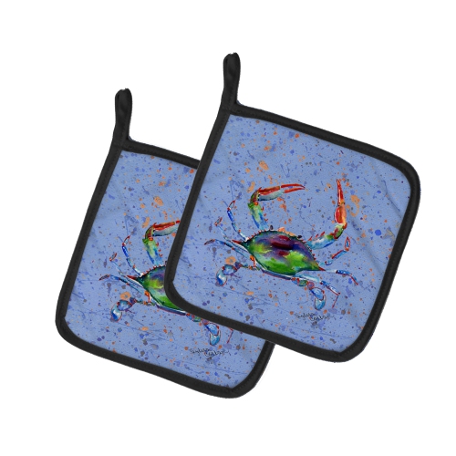 Caroline's Treasures 8457PTHD Crab Pair of Pot Holders, 7.5HX7.5W, multicolor