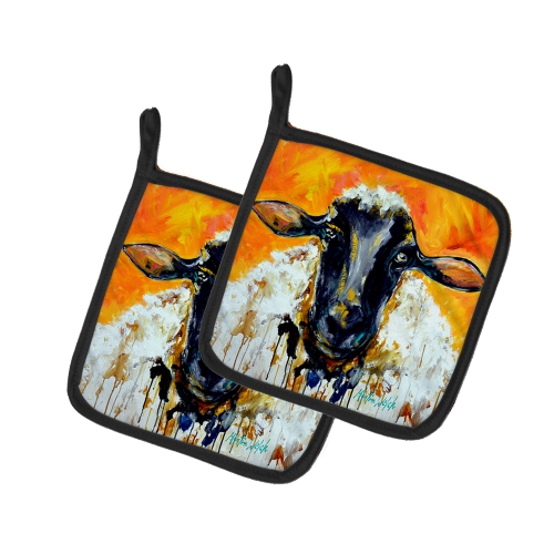 Caroline's Treasures MW1343PTHD Peach Wool Sheep Pair of Pot Holders, 7.5HX7.5W, multicolor