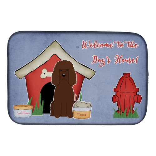 Caroline's Treasures BB2817DDM Dog House Collection Irish Water Spaniel Dish Drying Mat, 14 x 21", multicolor