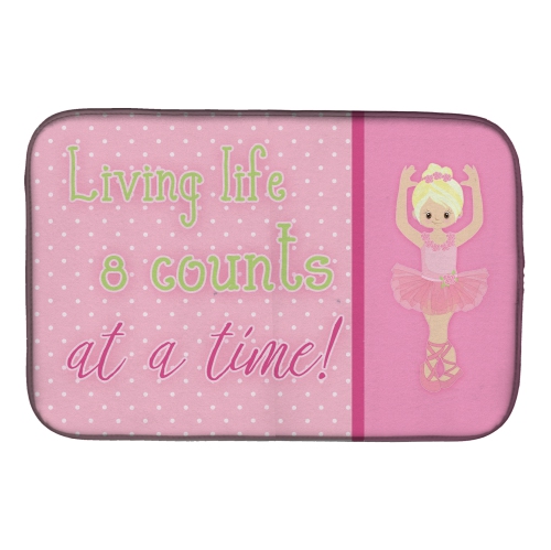 Caroline's Treasures BB5397DDM Ballet in 8 Counts Blonde Dish Drying Mat, 14 x 21", multicolor