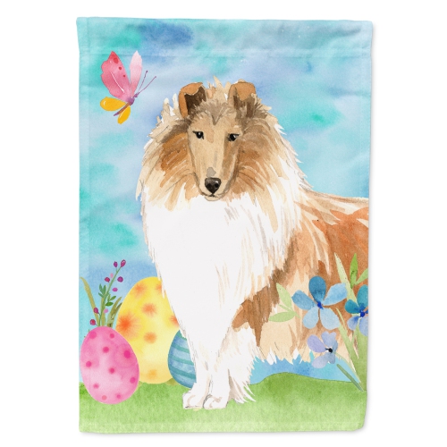 Large Caroline's Treasures SS4842CHF Bearded Collie Easter Eggtravaganza Flag Canvas House Size Multicolor