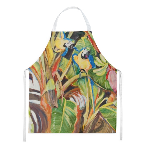 CAROLINE'S TREASURES  Jmk1283Apron Parrots And Gold Macaws Apron, Large, Multicolor In Blue