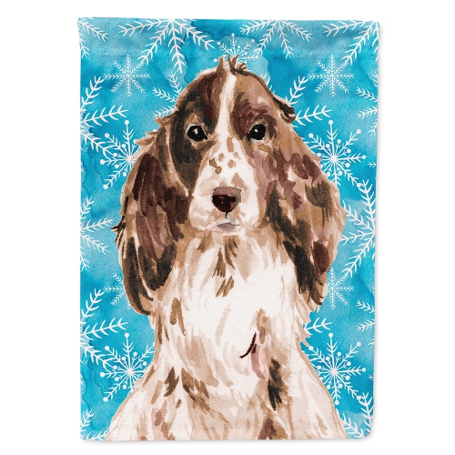Caroline's Treasures BB9447CHF Brown Parti Winter Flag Canvas House Size, Large, multicolor