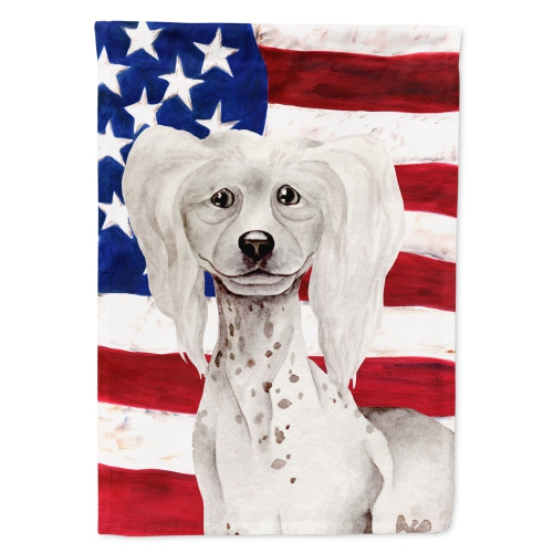 Caroline's Treasures CK1387CHF Chinese Crested Patriotic Flag Canvas House Size, Large, multicolor