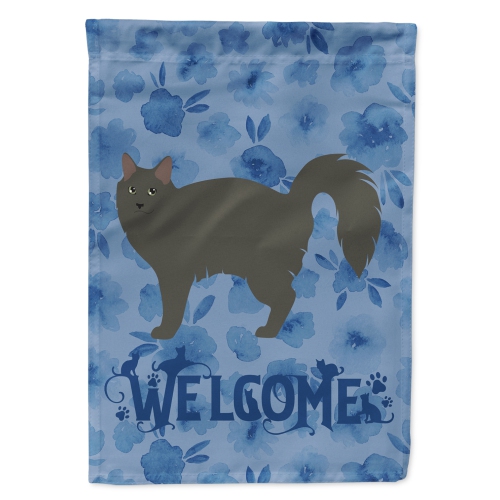 Caroline's Treasures CK4929CHF Nebelung #3 Cat Welcome Flag Canvas House Size, Large, multicolor