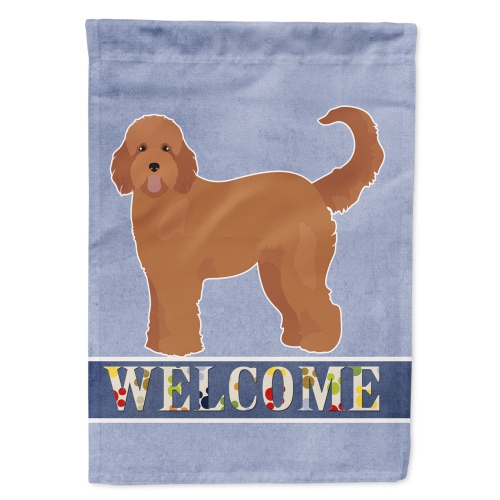 Caroline's Treasures CK3745CHF Tan Goldendoodle Welcome Flag Canvas House Size, Large, multicolor