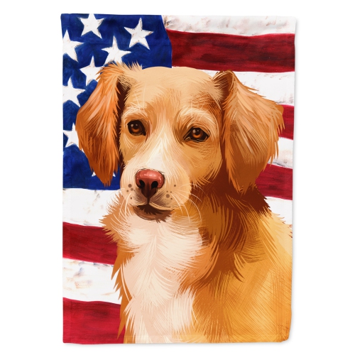 Caroline's Treasures CK6391GF Alopekis Dog American Flag Flag Garden Size, Small, multicolor