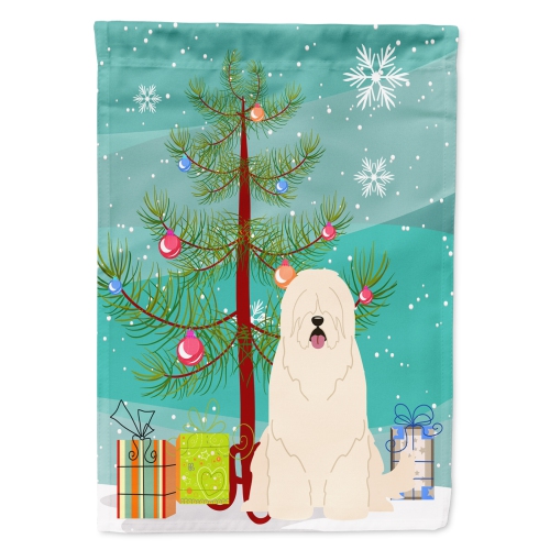 Caroline's Treasures BB4149GF Merry Christmas Tree South Russian Sheepdog Flag Garden Size, Small, multicolor