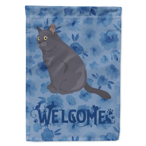 Caroline's Treasures CK5017CHF British Shorthair Cat Welcome Flag Canvas House Size, Large, multicolor