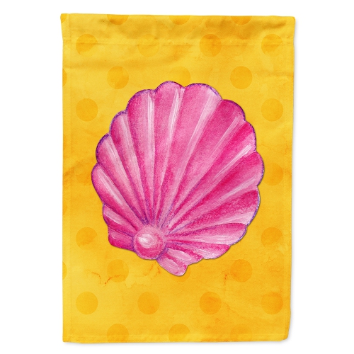 Caroline's Treasures BB8242CHF Pink Sea Shell Yellow Polkadot Flag Canvas House Size, Large, multicolor