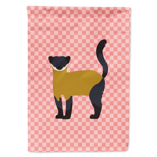 Caroline's Treasures BB7874CHF Yellow-Throated Marten Pink Check Flag Canvas House Size, Large, multicolor