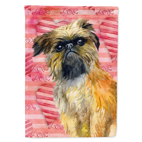Caroline's Treasures BB9774CHF Brussels Griffon Love Flag Canvas House Size, Large, multicolor