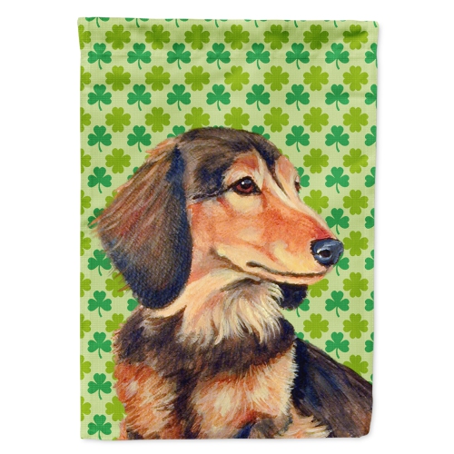 Caroline's Treasures LH9211-FLAG-PARENT Dachshund St. Patrick's Day Shamrock Portrait Flag, , multicolor