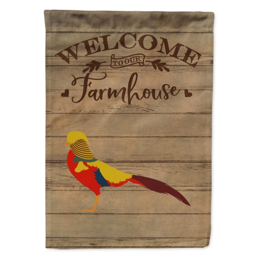 Caroline's Treasures CK6872CHF Golden or Chinese Pheasant Welcome Flag Canvas House Size, Large, multicolor